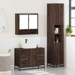 vidaXL Ensemble de meubles de salle de bain 3 Pièces Chêne marron