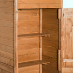 Armoire de jardin remise pour outils 79L x 49l x 190H cm 2 portes 2 étagères toit bitumé étanche bois sapin pré-huilé