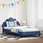 vidaXL Cadre de lit pour enfants avec tête de lit Bleu police Velours