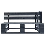 vidaXL Banc d'angle palette de jardin bois noir