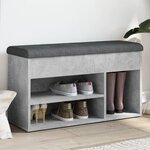 vidaXL Banc à chaussures gris béton 82x32x45 5 cm bois d'ingénierie
