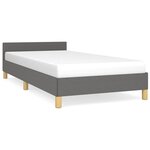vidaXL Cadre de lit avec tête de lit Gris foncé 90x200 cm Tissu