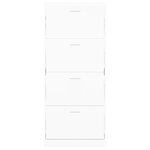 vidaXL Armoire à chaussures Blanc 63x24x147 cm Bois d'ingénierie