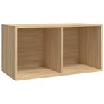 vidaXL Boîte de rangement de vinyles Chêne sonoma 71x34x36 cm