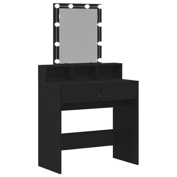 vidaXL Coiffeuse Chêne noir 80 x 41 x 144 5 cm Bois d'ingénierie