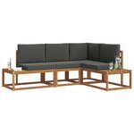 vidaXL Ensemble de canapés d'extérieur 4 Pièce Naturel et Anthracite