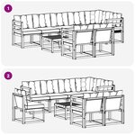 vidaXL Ensemble de canapés d'extérieur 9 Pièces Blanc et Beige