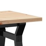 vidaXL Table basse cadre en Y 80x50x40 5cm bois de pin massif et acier