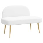 vidaXL Banc rembourré avec dossier Blanc 110 x 60 x 76 cm
