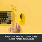 Clavier sans fil logitech - pop keys mécanique avec touches emoji personnalisables  bluetooth ou usb  design compact durable - jaune