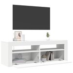 vidaXL Meuble TV avec lumières LED blanc 120x35x40 cm