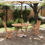 vidaXL Ensemble bistro de jardin 3 Pièces Naturel Bois de teck massif