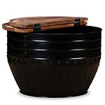 vidaXL Table basse Bois de récupération massif Forme de baril Noir