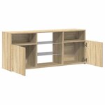 vidaXL Meuble TV avec lumières LED chêne sonoma 120x30x50 cm