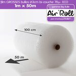 Lot de 6 rouleaux de film grosses bulles d'air largeur 1m x longueur 50m - gamme air'roll  eco