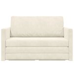 vidaXL Canapé-lit au sol 2-en-1 Crème 124x204x61 cm Velours