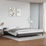 vidaXL Cadre de lit avec tête de lit sans matelas gris 200x200 cm