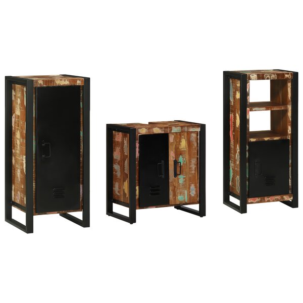 vidaXL Ensemble de mobilier de salle de bain avec étagère 3 Pièces