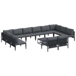 vidaXL Ensemble de canapé de jardin 13 Pièces Anthracite Acier