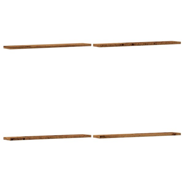 vidaXL Étagères murales 4 Pièces vieux bois 60x20x1 5cm bois d'ingénierie
