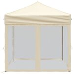 vidaXL Tente de réception pliable avec parois Crème 2x2 m