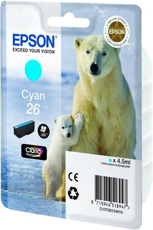 Cartouche d'encre epson ours polaire 26 (cyan)