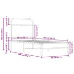 vidaXL Cadre de lit sans matelas chêne fumé 75x190cm bois d'ingénierie