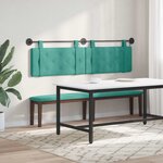 vidaXL Tête de lit suspendue Avec lumière LED Turquoise Velours