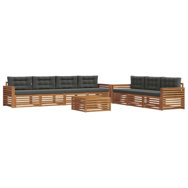 vidaXL Ensemble de canapés d'extérieur 8 pc Naturel et Anthracite
