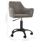 vidaXL Chaise pivotante de salle à manger Gris clair Velours