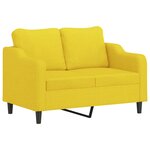 vidaXL Ensemble de canapés 3 Pièces avec coussins Jaune clair Tissu