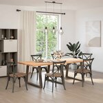 vidaXL Pieds de table à manger en forme de V  3 pièces  acier naturel  90 x (72-73 3) cm