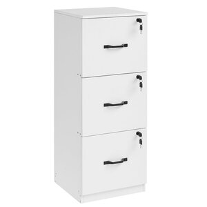 Caisson de bureau à 3 tiroirs meuble de rangement de document support d’imprimante 3 tiroirs verrouillables rail de suspension réglable pour dossiers a4 12_0004803