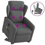 vidaXL Fauteuil de massage inclinable Gris foncé Tissu
