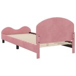 vidaXL Cadre de lit pour enfants avec tête de lit Rose 90 x 190 cm