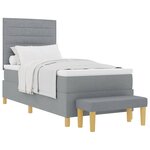 vidaXL Lit à ressorts avec tête de lit Gris clair 190 x 90 cm tissu