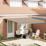 vidaXL Auvent Rétractable avec Beige 400 × 300 cm tissu
