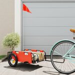 vidaXL Remorque de vélo orange tissu oxford et fer
