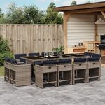 vidaXL Ensemble à manger de jardin avec coussins 13 Pièces résine tressée