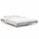 vidaXL Cadre de lit sans matelas gris béton 135x190 cm