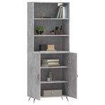vidaXL Buffet haut Gris béton 69 5x34x180 cm Bois d'ingénierie