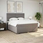 vidaXL Sommier à lattes de lit avec matelas Taupe 180x200 cm Tissu