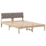 vidaXL Cadre de lit Marron et taupe 150 x 200 cm Bois massif en pin