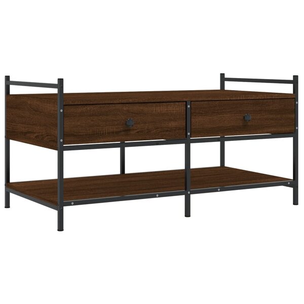 vidaXL Table basse chêne marron 99x50x50 cm bois d'ingénierie