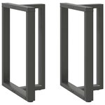 vidaXL Pieds de table de bar en T  2 pièces  anthracite  60 x 35 x (90-91) cm  acier