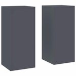 vidaXL Supports pour plantes 2 Pièces Anthracite 24 x 24 x 55 cm Acier