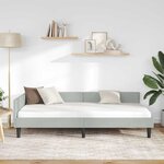 vidaXL Cadre de lit d'angle avec tête de lit Gris clair 90 cm x 190 cm
