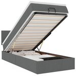 vidaXL Cadre de lit ottoman avec matelas gris foncé 90x190 cm tissu