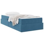 vidaXL Lit avec rangement et matelas Bleu foncé 90 x 200 cm Velours