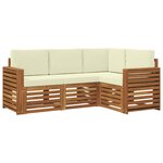 vidaXL Ensembles de canapés avec coussin 4 Pièces Naturel et Crème